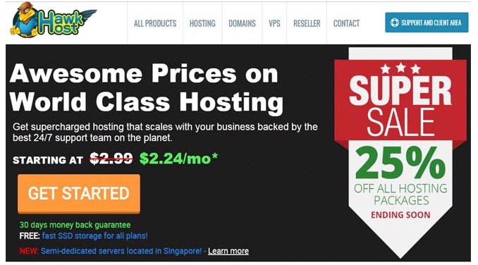 Đăng ký hosting HawkHost